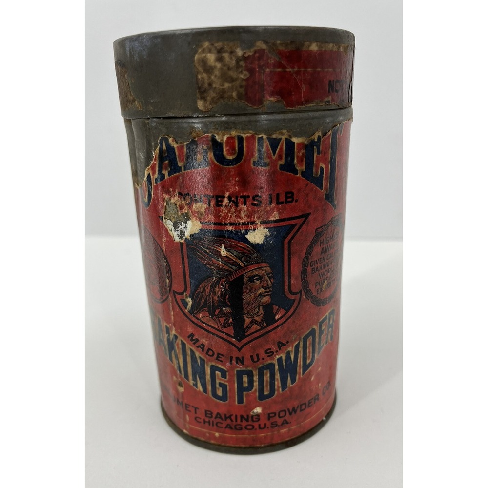 Vintage Calument Baking Powder Tin Paper Label Early Advertising 1 Pound